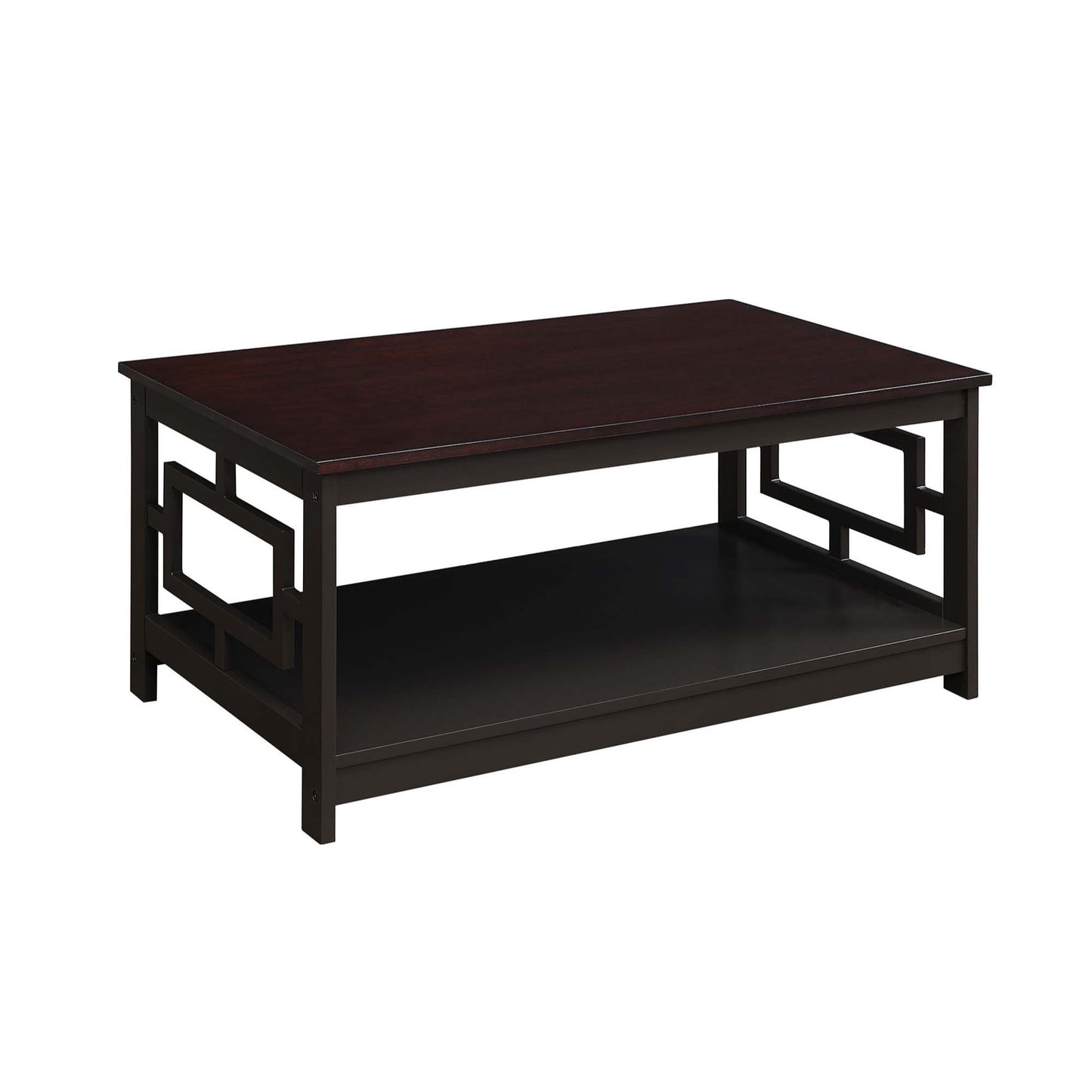 CasaFoyer Town Square Coffee Table with Shelf - Durable MDF Construction, Non-Toxic Paint, Asian-Inspired Design, Ample Storage Space, Versatile and Elegant - CasaFoyer