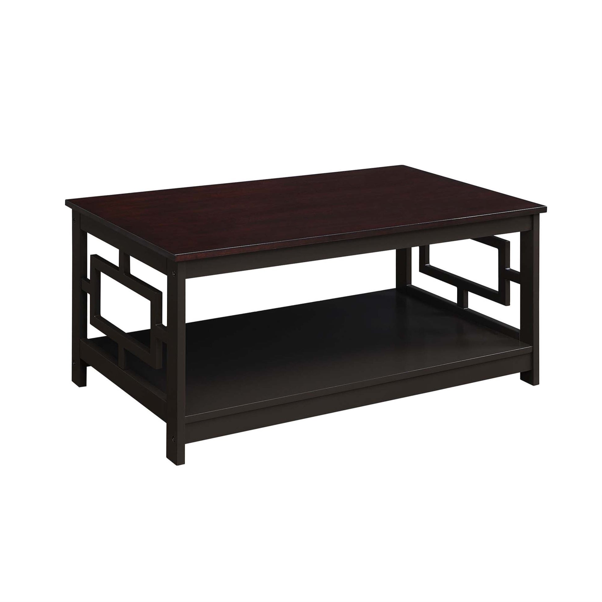 CasaFoyer Town Square Coffee Table with Shelf - Durable MDF Construction, Non-Toxic Paint, Asian-Inspired Design, Ample Storage Space, Versatile and Elegant - CasaFoyer