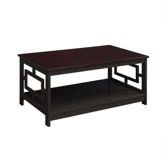 CasaFoyer Town Square Coffee Table with Shelf - Durable MDF Construction, Non-Toxic Paint, Asian-Inspired Design, Ample Storage Space, Versatile and Elegant - CasaFoyer