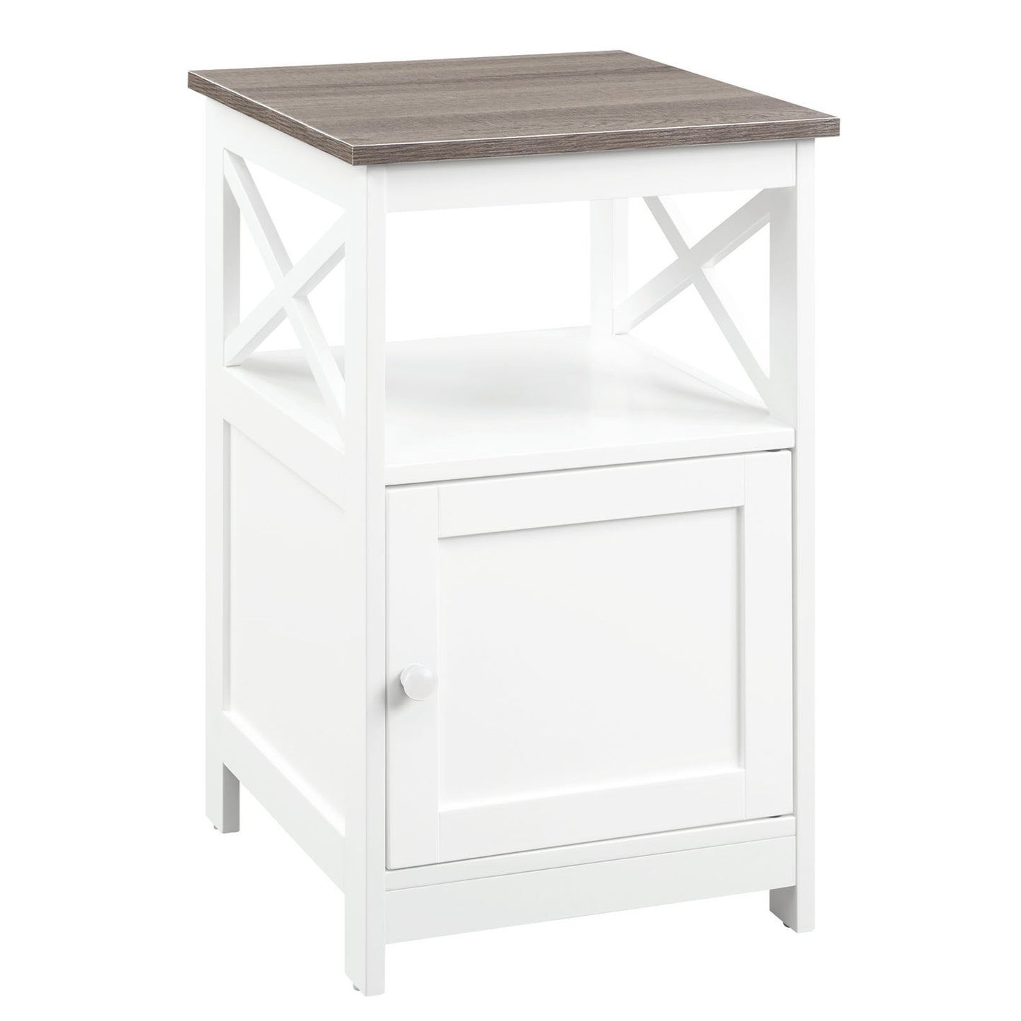 CasaFoyer Oxford End Table by - Versatile Storage Cabinet, Shelf, and Ample Table Top - Contemporary Design - Durable MDF - Multiple Finishes - Easy Assembly