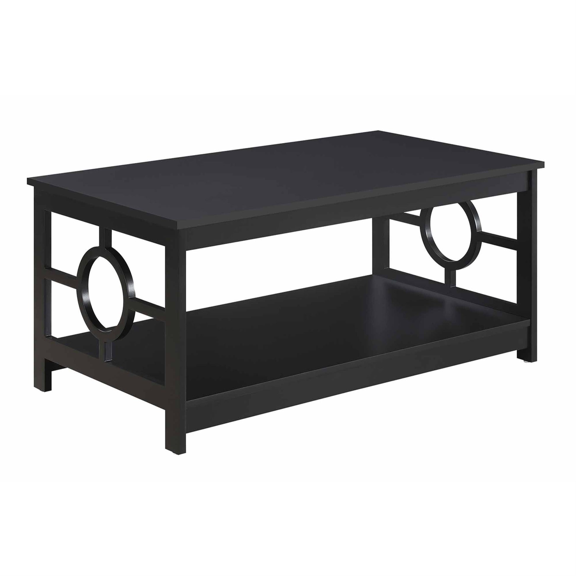 CasaFoyer Ring Coffee Table with Shelf - Sleek Silhouette, Durable Construction, Easy to Clean, Spacious Display Area, Perfect for Home Decor