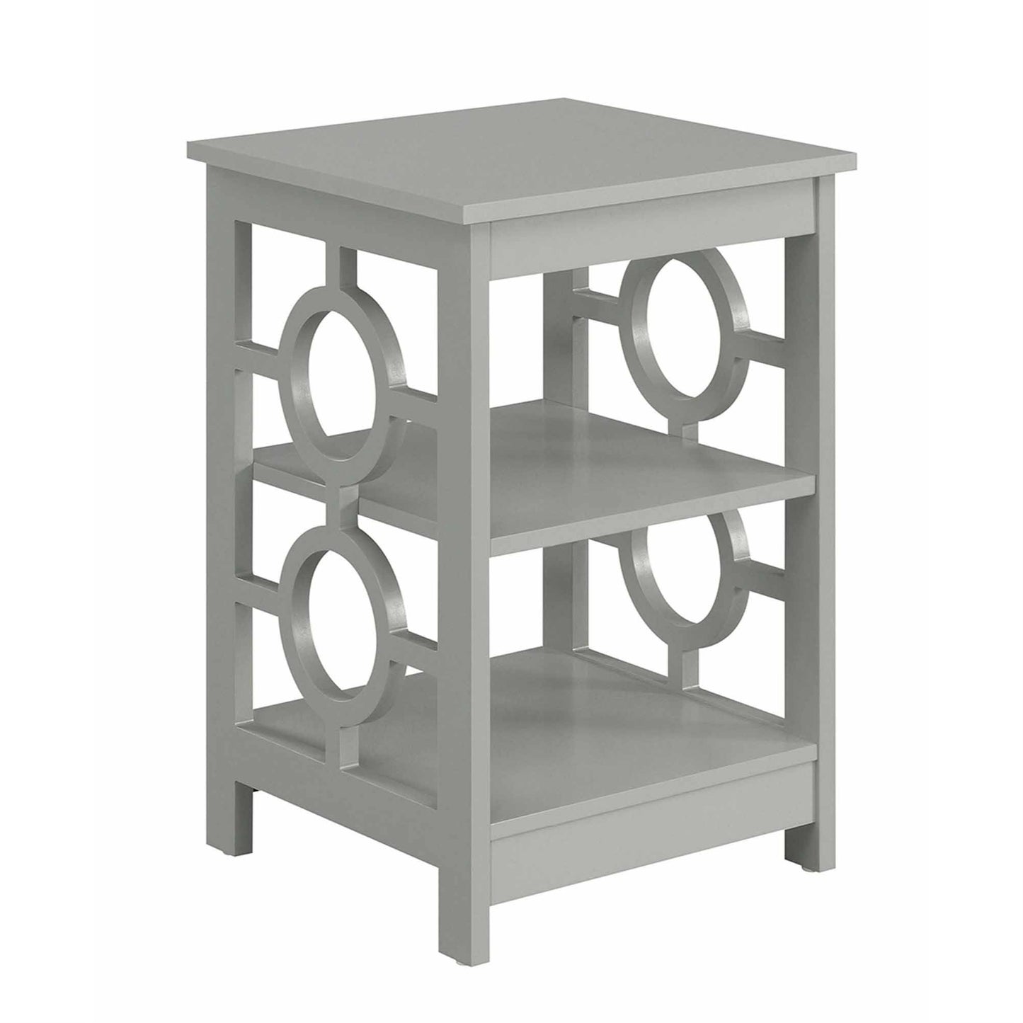 CasaFoyer Stylish and Unique Ring End Table with Shelves - Contemporary Design, Ample Storage, Multiple Finishes - Enhance Your Home Decor Effortlessly
