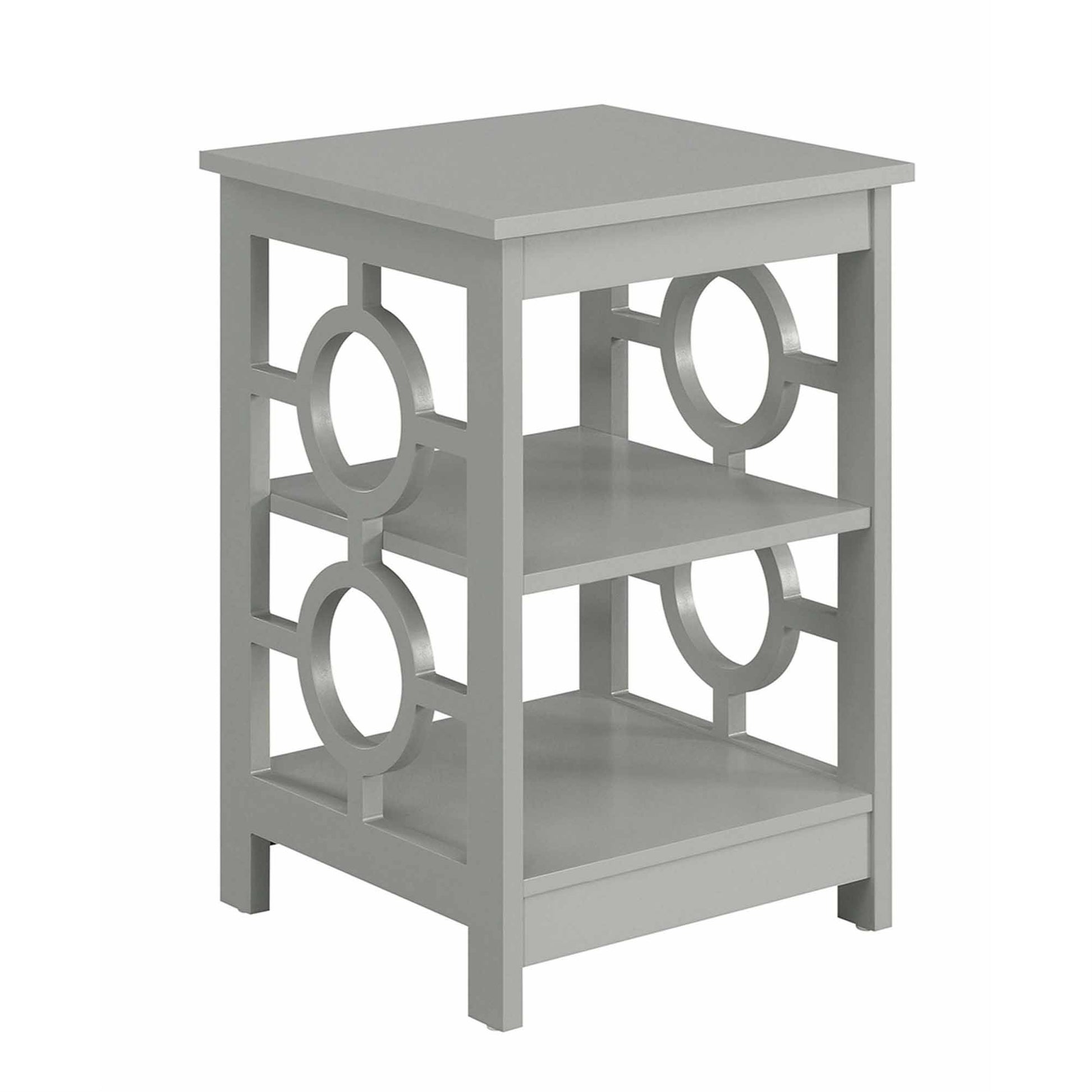 CasaFoyer Stylish and Unique Ring End Table with Shelves - Contemporary Design, Ample Storage, Multiple Finishes - Enhance Your Home Decor Effortlessly