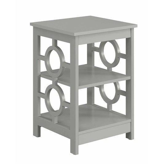 CasaFoyer Stylish and Unique Ring End Table with Shelves - Contemporary Design, Ample Storage, Multiple Finishes - Enhance Your Home Decor Effortlessly