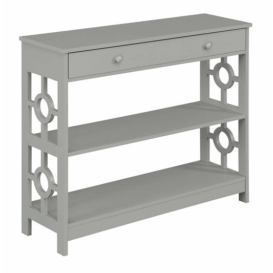 CasaFoyer Stylish Ring 1 Drawer Console Table with Shelves - Contemporary Design, Spacious Storage, Metal Drawer Glides - Perfect for Living Room, Hallway, or Home Office