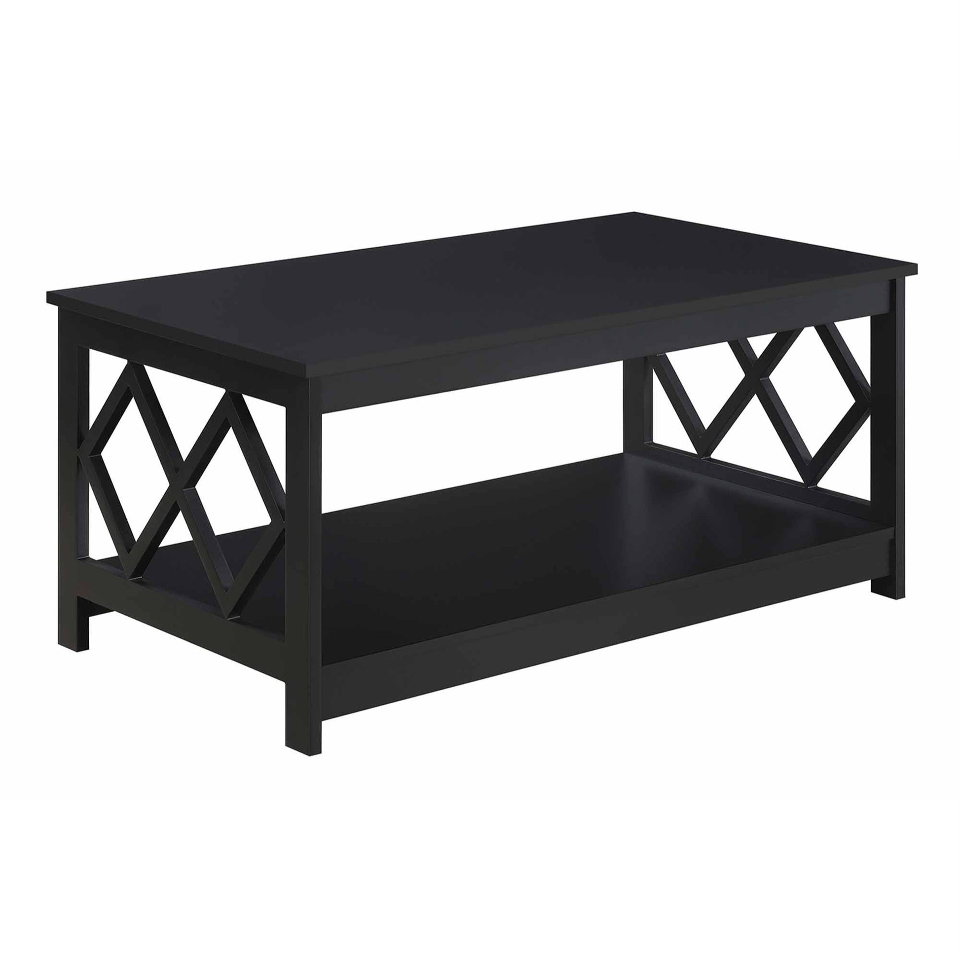 CasaFoyer Diamond Coffee Table with Shelf - Contemporary Design, Ample Space, Durable Materials, Easy Cleaning, Versatile Placement.