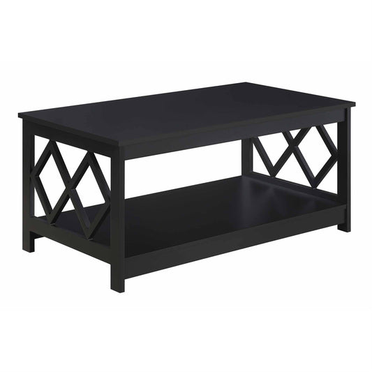 CasaFoyer Diamond Coffee Table with Shelf - Contemporary Design, Ample Space, Durable Materials, Easy Cleaning, Versatile Placement.