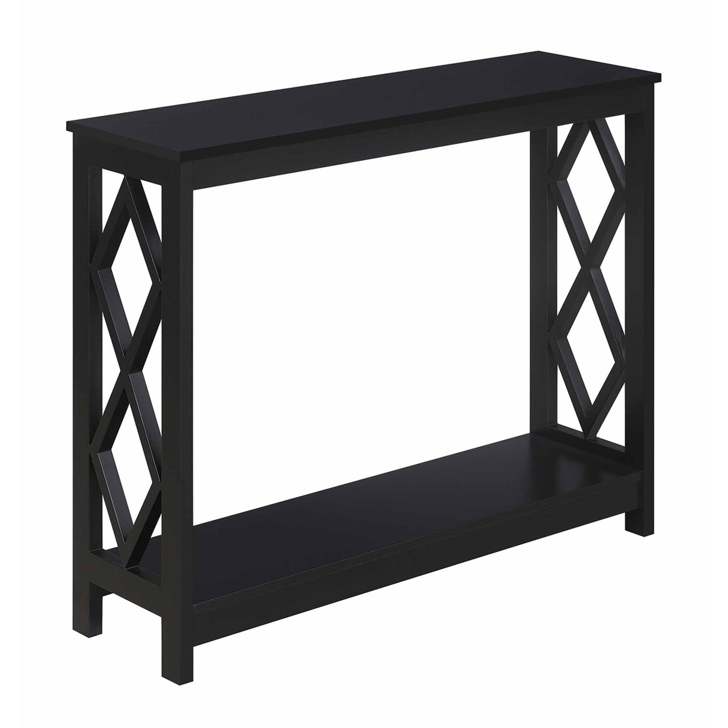 CasaFoyer Diamond Console Table with Shelf - Contemporary Design, Elegant Diamond Cut Outs, Two Spacious Shelves, Durable & Easy to Clean, Versatile for Any Room - Part of Diamond Collection (Sold Separately)