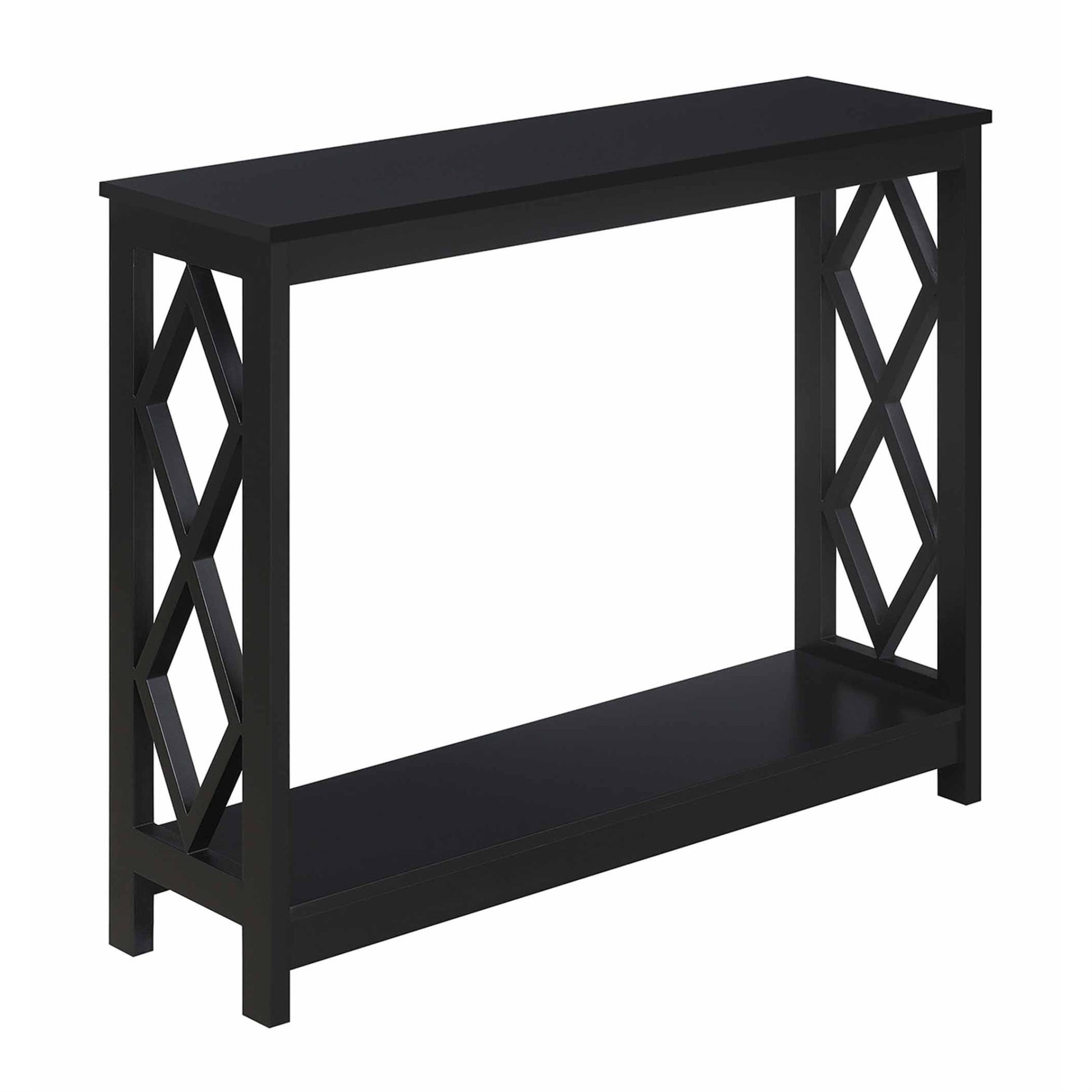 CasaFoyer Diamond Console Table with Shelf - Contemporary Design, Elegant Diamond Cut Outs, Two Spacious Shelves, Durable & Easy to Clean, Versatile for Any Room - Part of Diamond Collection (Sold Separately)