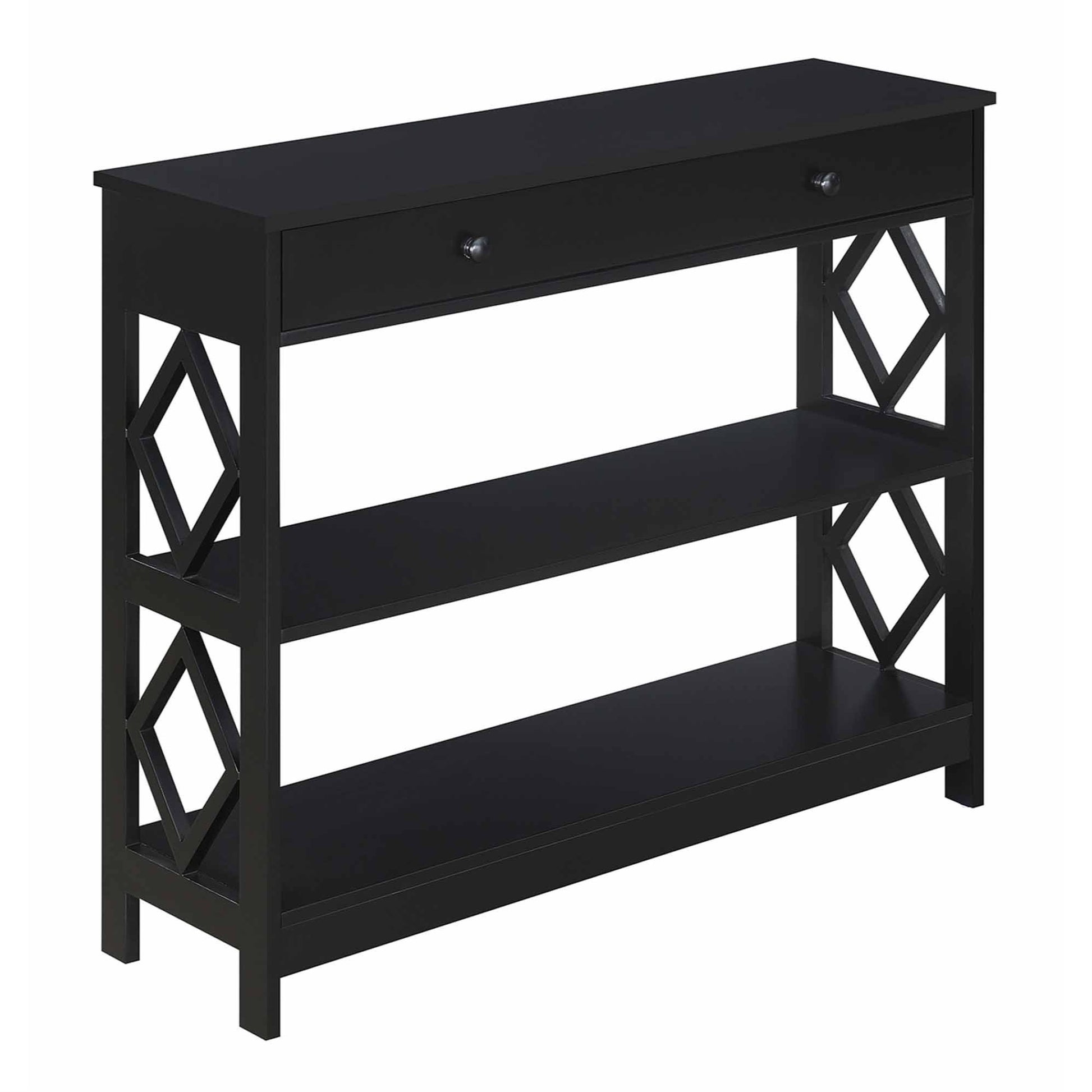 CasaFoyer Diamond 1 Drawer Console Table with Shelves - Stylish and Functional Storage and Display Unit for Home - Easy to Clean and Sturdy - Versatile Design - Assembly is Simple - Complete the Diamond Collection Look