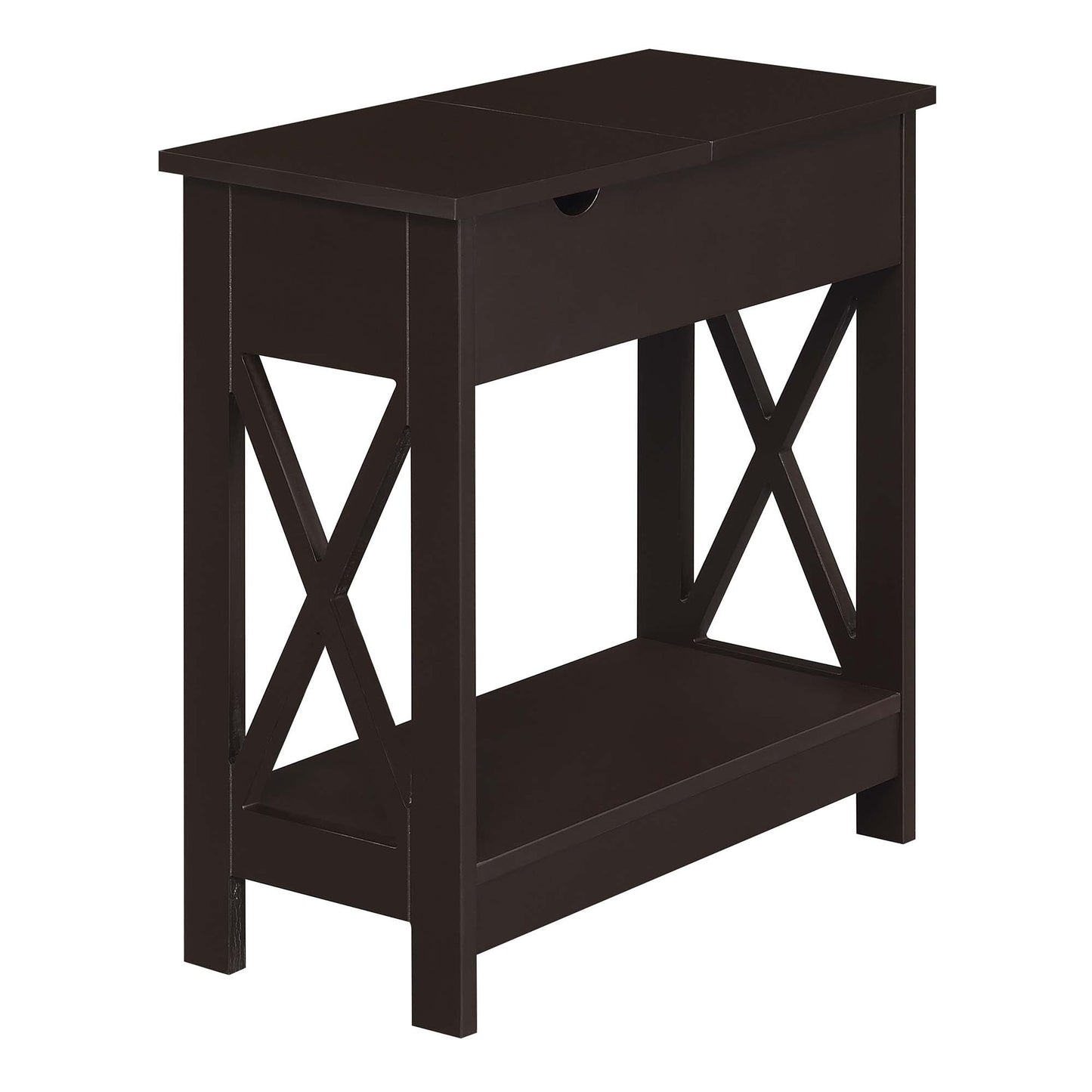 CasaFoyer Oxford Flip Top End Table with Charging Station, USB Ports, and Storage - Aesthetic and Functional Furniture for Living Areas