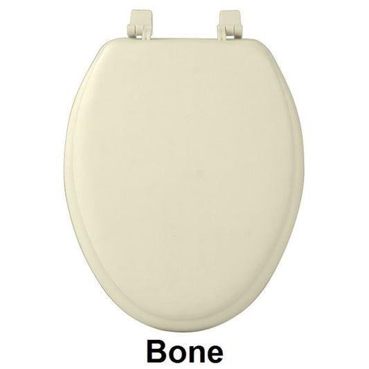 CasaFoyer Fantasia Soft Elongated Vinyl Toilet Seat - Warm & Comfortable, Easy Install, Adjustable Hinges, Cleaning Made Easy. (Bone)