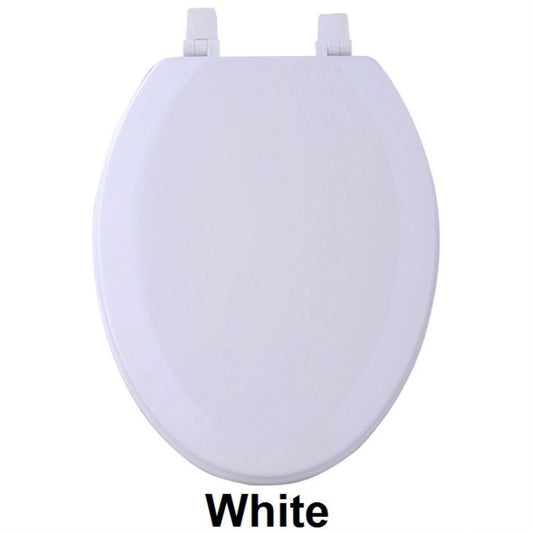CasaFoyer Wood Toilet Seat - Sturdy, Long-lasting, Easy Installation - Compatible with Elongated Fixtures - Adjustable Hinges - Deluxe Molded Design