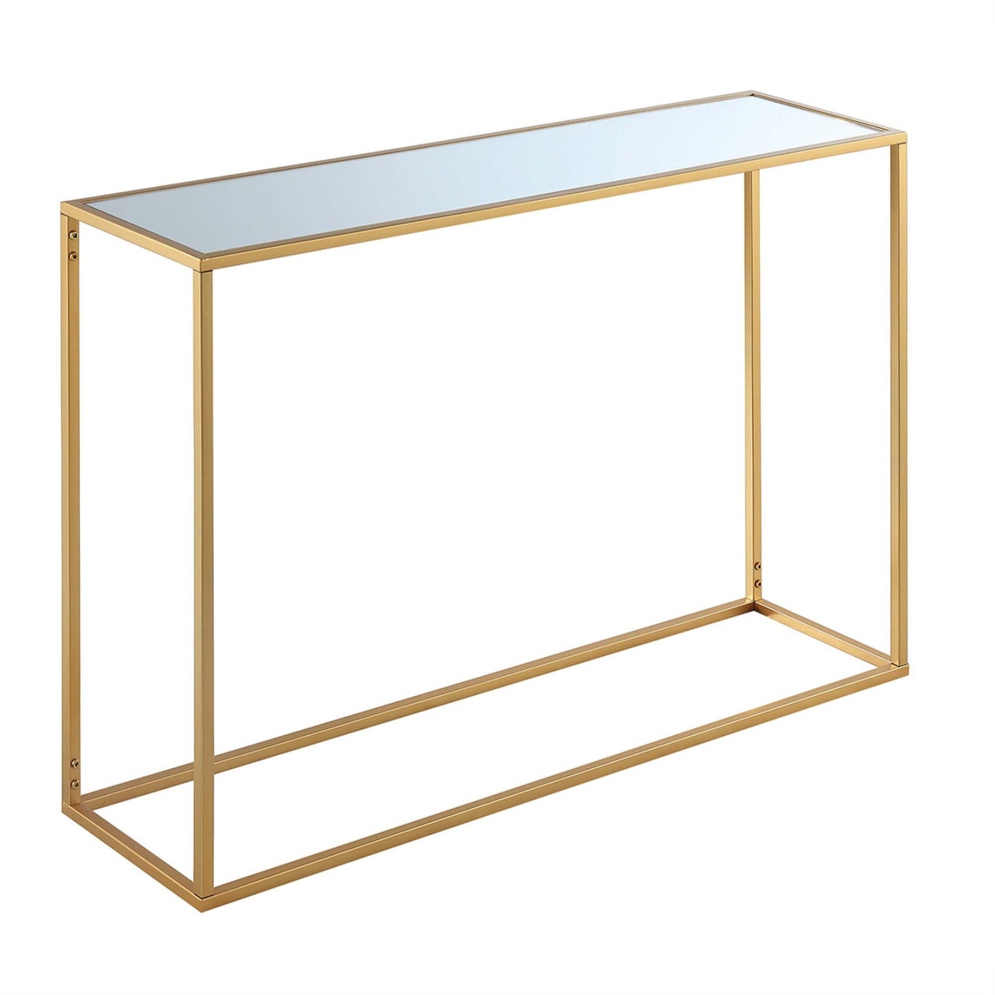 CasaFoyer Gold Coast Mirrored Console Table - Victorian & Contemporary Blend | Sleek Lines, Reflective Surface | Airy Design | Quick Assembly | Versatile & Stylish | Gold Collection