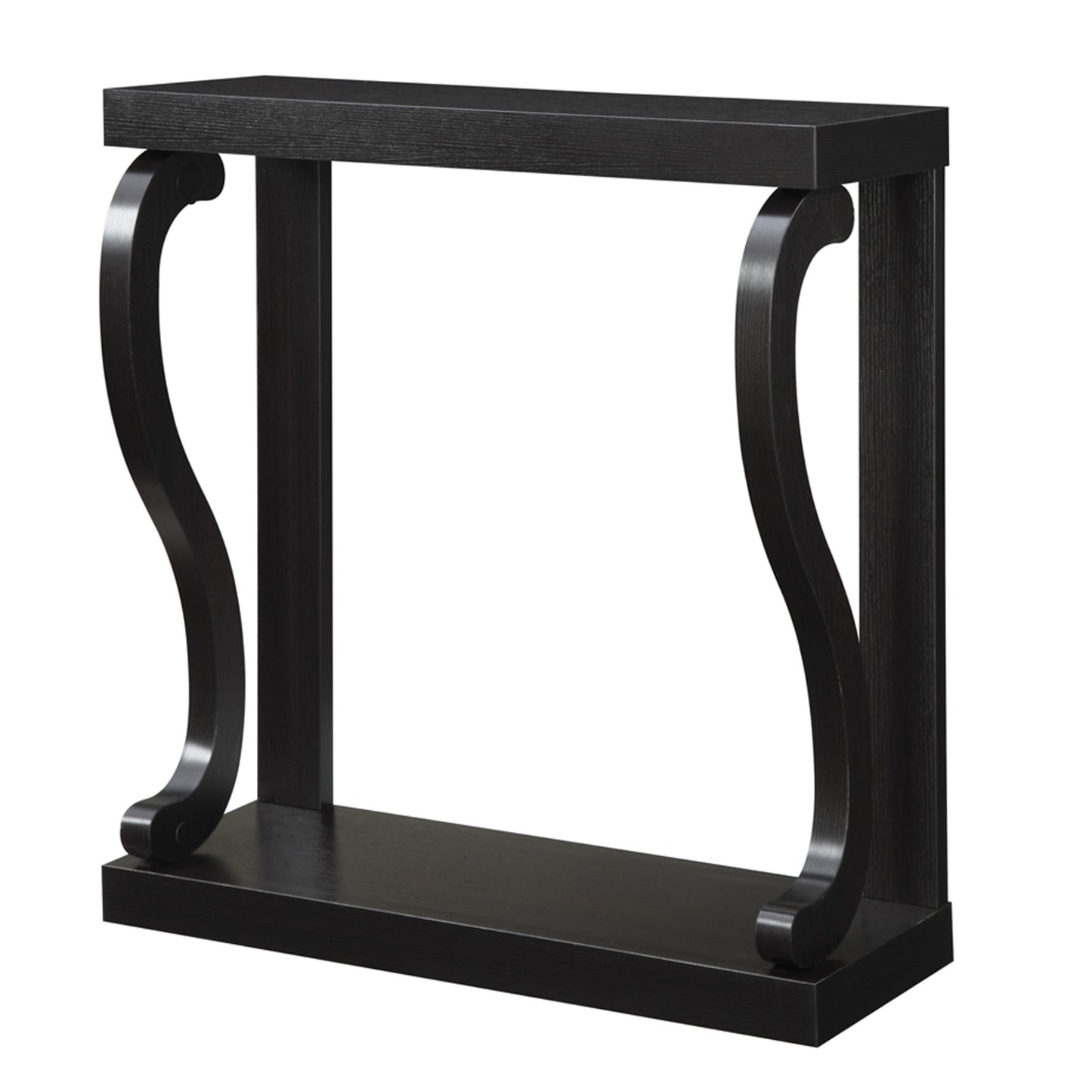 CasaFoyer Newport Gramercy Console Table with Shelf - Sleek & Sophisticated Design, Curved Sides, Wood Grain Finish - Durable & Versatile Furniture for Any Room