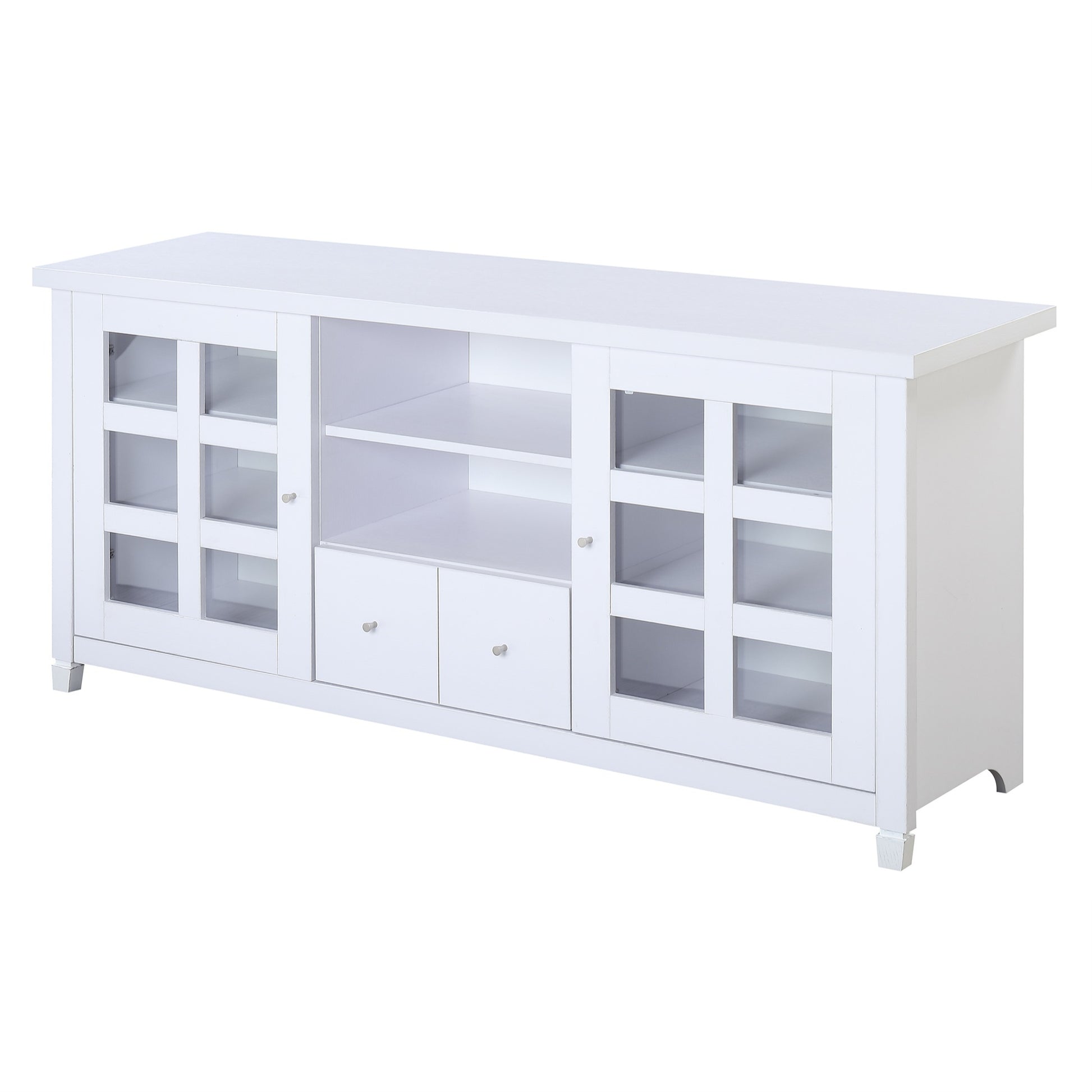 CasaFoyer Newport Park Lane 1 Drawer 60" TV Stand - Elegant & Functional with Storage Cabinets, Shelves, & Cable Management Holes. Durable Hollow Core Construction.
