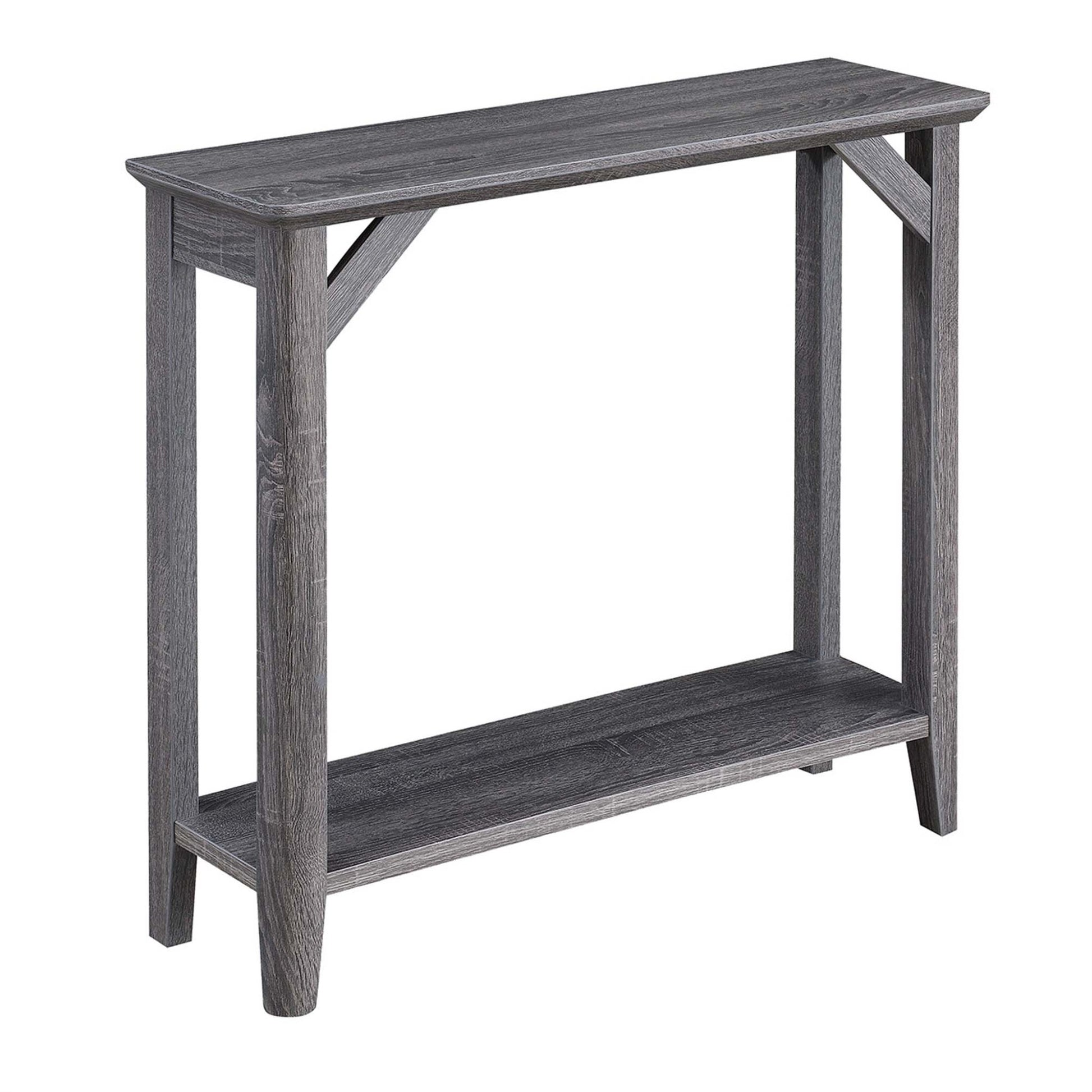 CasaFoyer Winston Hall Table with Shelf - Rustic Design, 2 Shelves, Tapered Legs - Durable Particle Board & MDF Construction - Scratch-Free Feet Tacks - Easy Assembly - Versatile & Compact - Melamine Coating - Winston Collection Compatible