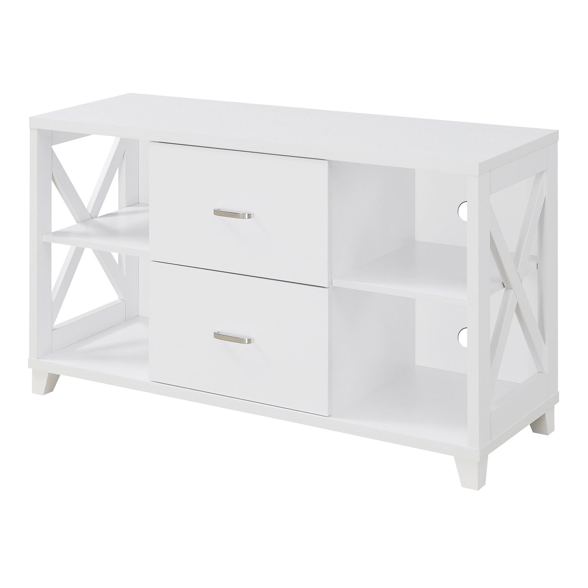 CasaFoyer Oxford Deluxe TV Stand with 2 Drawers and Shelves - Stylish and Functional Entertainment Center for Living Room - Contemporary Design - Easy Assembly - Oxford Collection