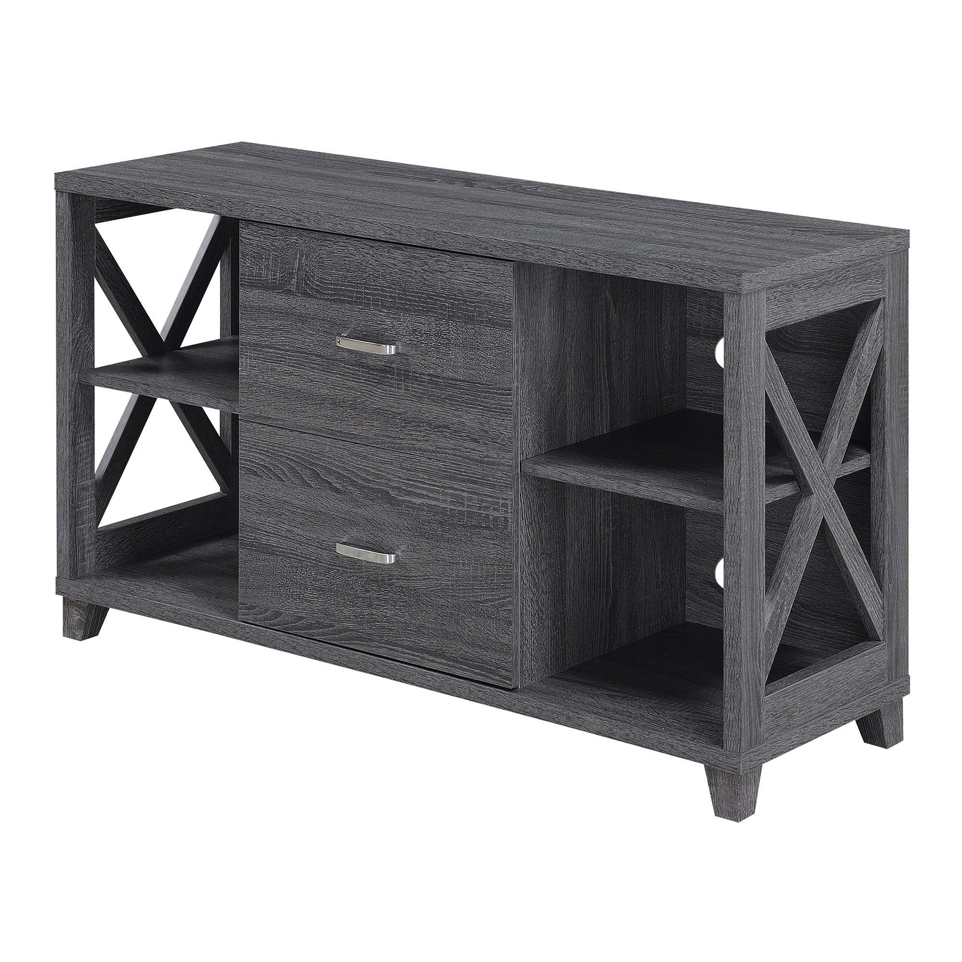 CasaFoyer Oxford Deluxe TV Stand with 2 Drawers and Shelves - Contemporary Style, Ample Storage, Easy Assembly - Oxford Collection
