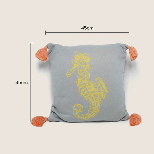 Cushions | Enchanting Seahorse Kids Cushion - 100% Cotton - 45x45cm - Easy Maintenance - Add Charm to Your Home | casafoyer.myshopify.com