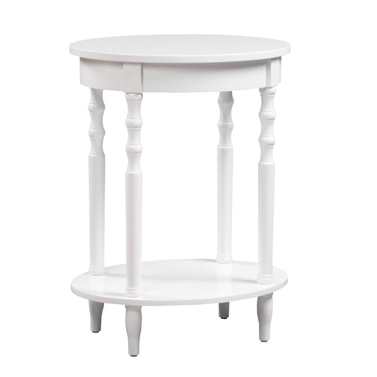 CasaFoyer Classic Accents Brandi Oval End Table with Shelf - Timeless Elegance and Versatile Design for Your Living Area