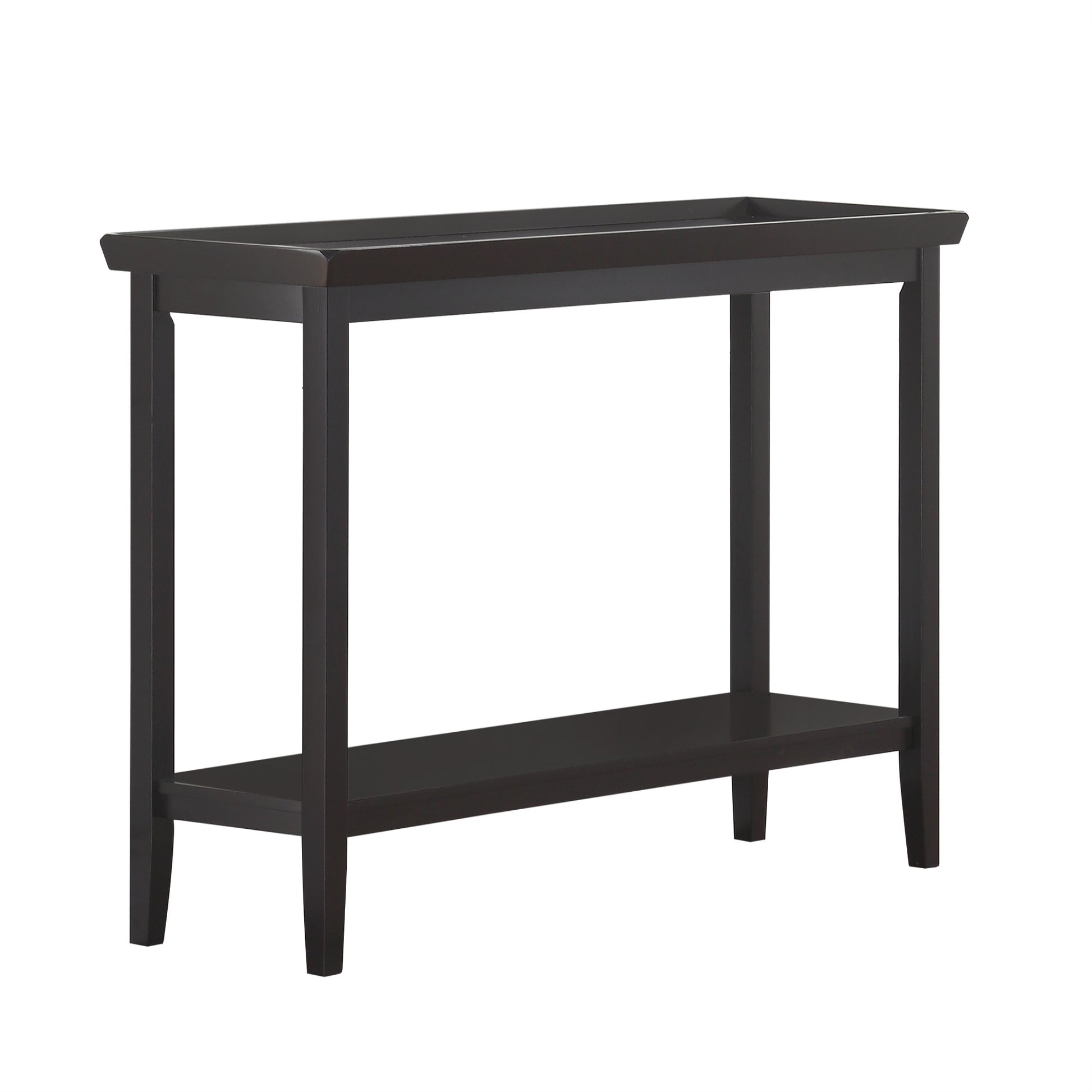 CasaFoyer Ledgewood Console Table with Shelf - Elegant Design, Durable Construction, Tray-like Tabletop, Bottom Shelf for Display, Timeless Look.