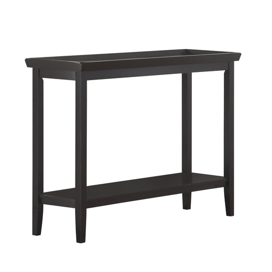 CasaFoyer Ledgewood Console Table with Shelf - Elegant Design, Durable Construction, Tray-like Tabletop, Bottom Shelf for Display, Timeless Look.