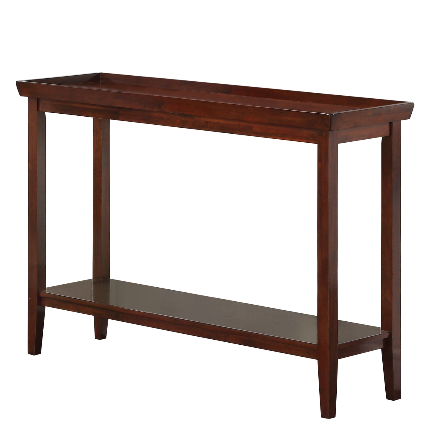 CasaFoyer Ledgewood Console Table with Shelf - Traditional Contemporary Style, Solid Rubberwood and MDF Construction, Tray-like Tabletop, Bottom Shelf for Display, Suitable for Entryway or Living Room