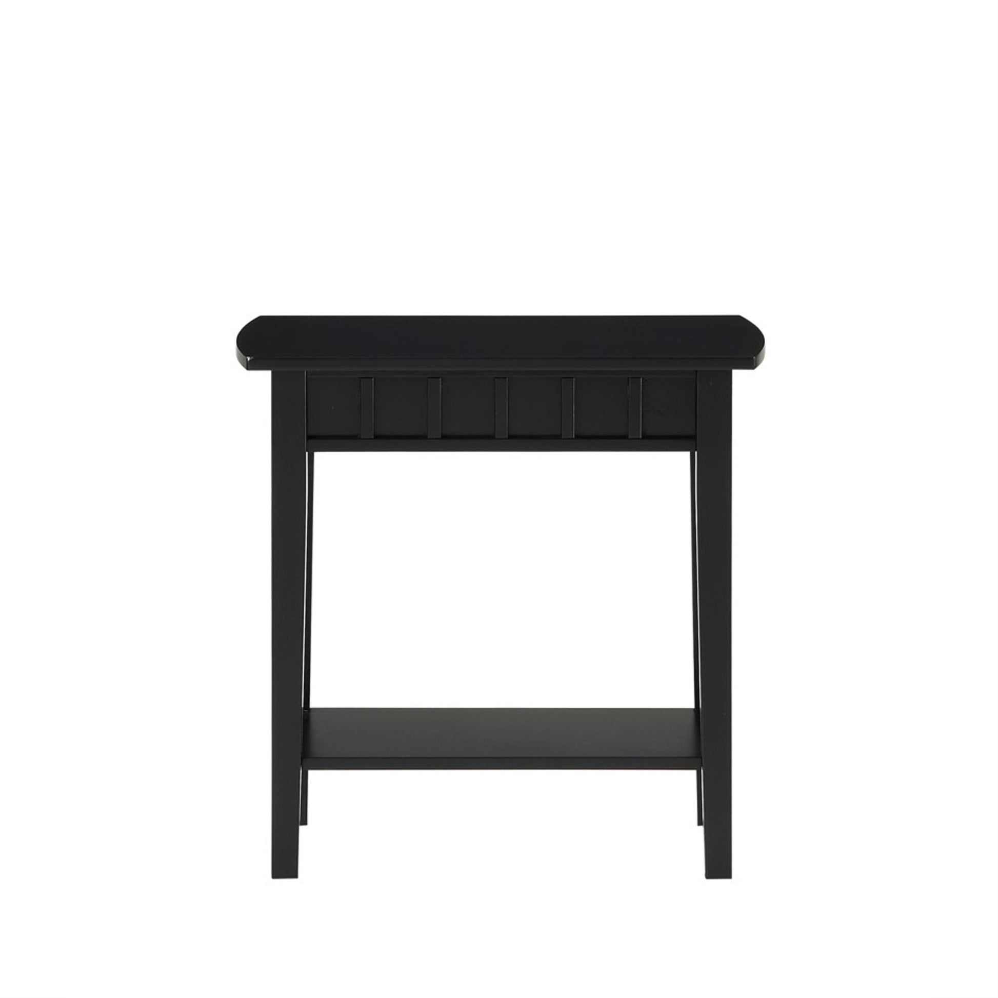 CasaFoyer Contemporary Dennis End Table with Shelf - Modern Style, Classic Details - Solid Rubberwood Legs - Versatile Storage and Display - Easy Assembly - CasaFoyer