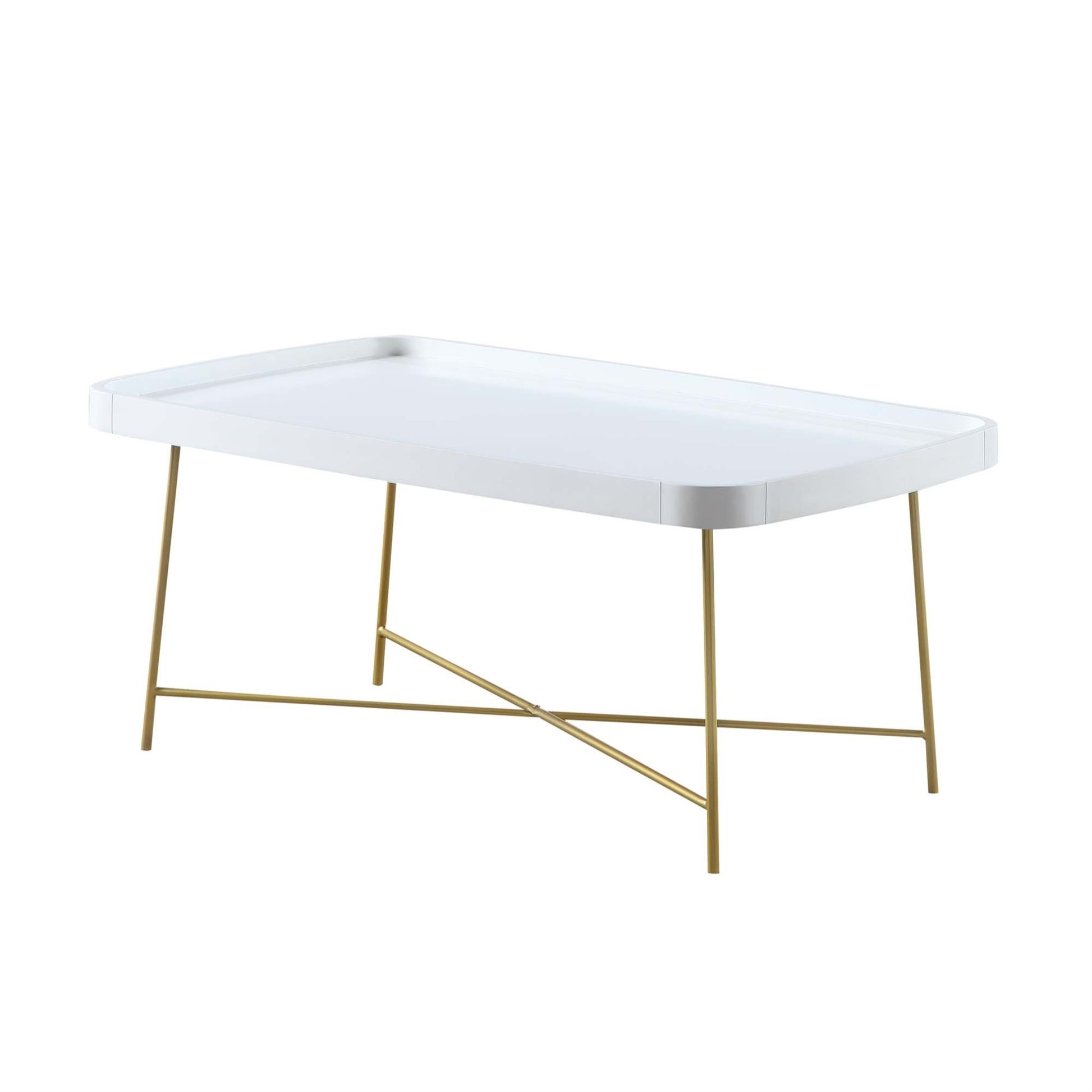 CasaFoyer Lunar Coffee Table - Modern Design, Durable Iron Base, Birch Veneer, Minimal Assembly - Enhance Your Living Area