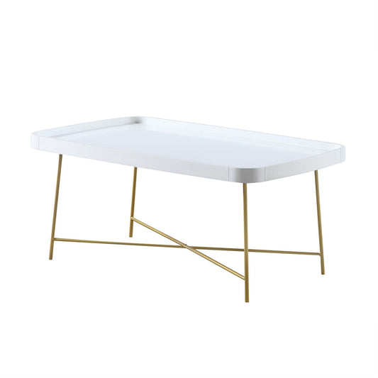 CasaFoyer Lunar Coffee Table - Modern Design, Durable Iron Base, Birch Veneer, Minimal Assembly - Enhance Your Living Area