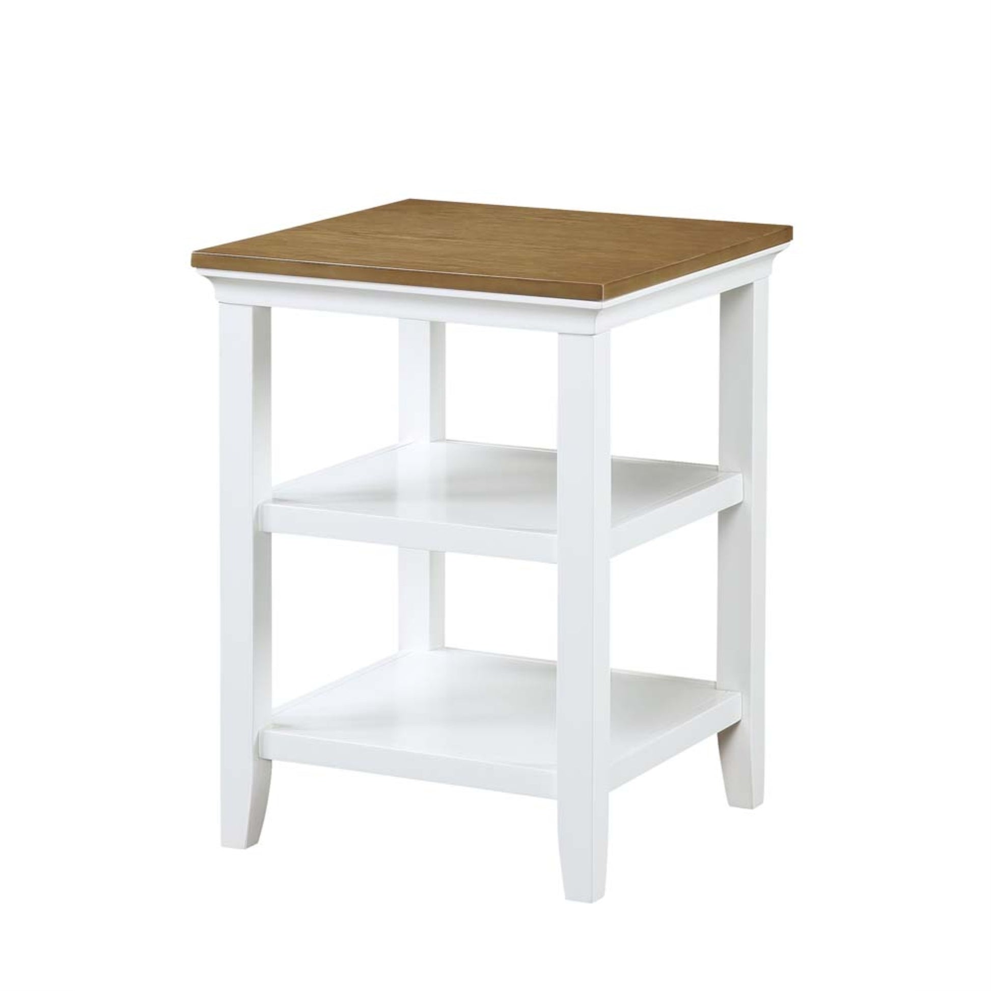 CasaFoyer Sleek and Minimalist Tribeca End Table with Shelves - Durable Solid Wood Construction - Ample Display and Storage Space - Easy Assembly