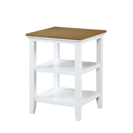 CasaFoyer Sleek and Minimalist Tribeca End Table with Shelves - Durable Solid Wood Construction - Ample Display and Storage Space - Easy Assembly