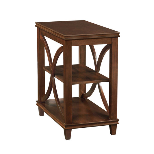 CasaFoyer "Stylish and Functional Florence Chairside End Table with Shelf - Florence Collection - Sturdy Rubberwood - Multiple Finishes - Perfect for Home Decor - Elegant X-Shaped Side Design"