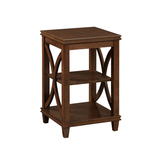 CasaFoyer Florence End Table with Shelves - Sophisticated and Adaptable Home Upgrade, X-Shaped Sides, 2 Shelves, Sturdy Rubberwood, Oak Veneer, Multiple Finishes