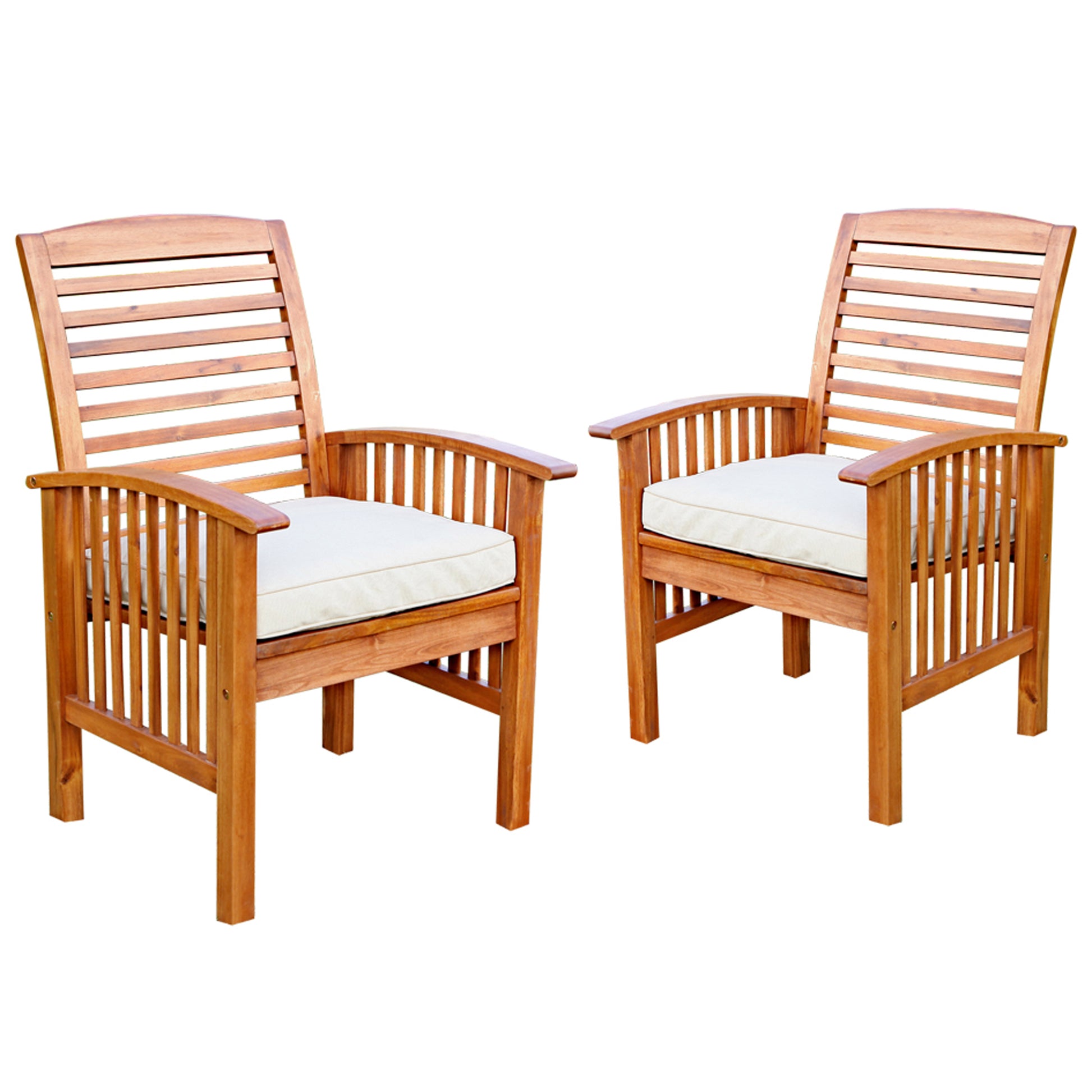 CasaFoyer Exquisite Acacia Hardwood Patio Chairs with Cushions - Set of 2 | Durable & Elegant Outdoor Seating | Perfect for Patio or Deck Ambiance