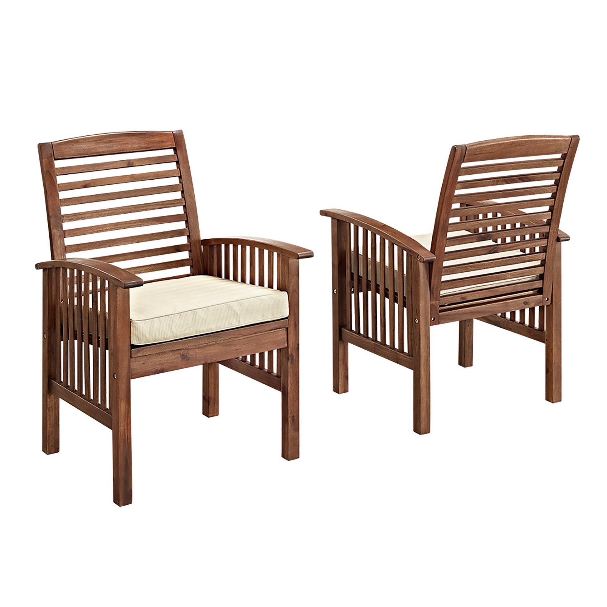CasaFoyer Exquisite Acacia Hardwood Patio Chairs - Set of 2 | Durable & Elegant | Cushioned Seats | Perfect for Patio or Deck