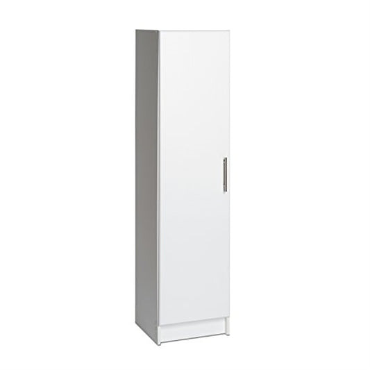 CasaFoyer Elite 16 inch Narrow Cabinet, White - Spacious interior for tall items like brooms, flexible layout with adjustable shelves, stackable for additional storage.