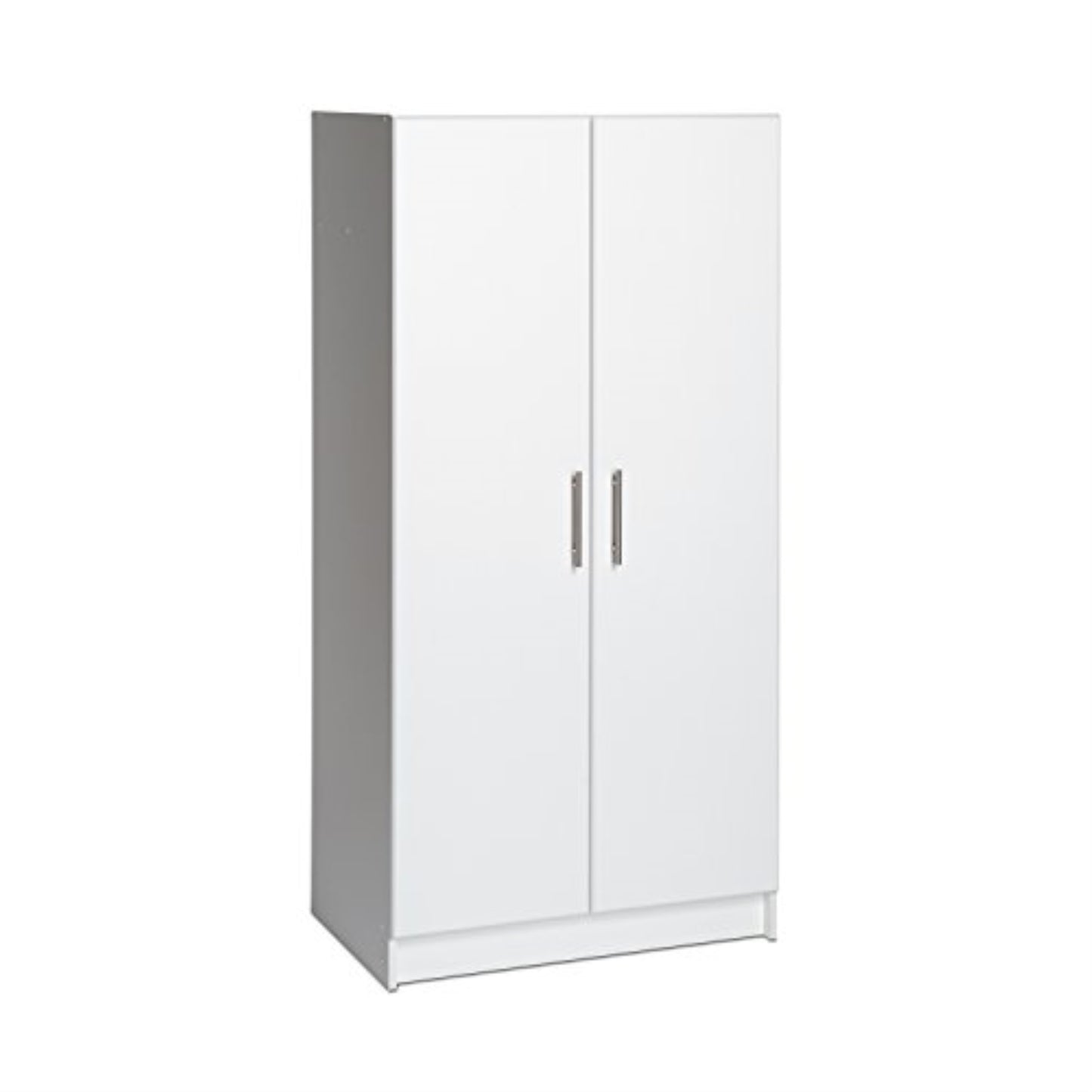 CasaFoyer WEW-3264 Elite 32" Wardrobe Cabinet - White Finish | Versatile Storage Solution for Home | Rod for Jackets, Top Shelf for Hats, Bottom Shelf for Shoes | Optional Stackable Wall Cabinet for More Storage